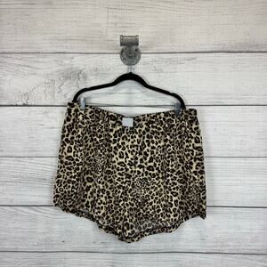 Shein Curve Women's Tan Black Cheetah Printed Boxer Style Shorts Size 4XL
